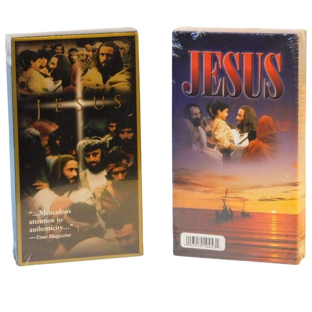2 Brand New Factory Sealed VHS Same Movie Titled "Jesus" Different Release Years